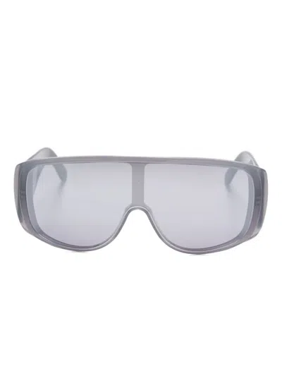 Mm6 Maison Margiela Shield Sunglasses Wide Arms In Gray