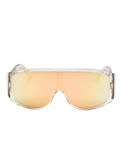 Mm6 Maison Margiela Flat Top Rectangular Sunglasses In Gold