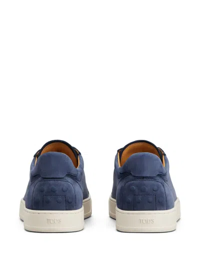 Tod's Sneakers In Nabuk Di Vitello In Blue