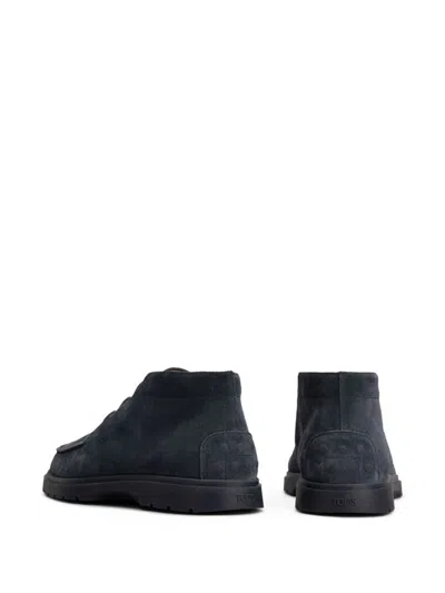 Tod's Suede Ankle Desert Boots In Blue