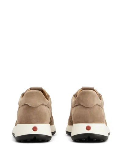 Tod's Suede Rubber Sole Sneakers In Sand