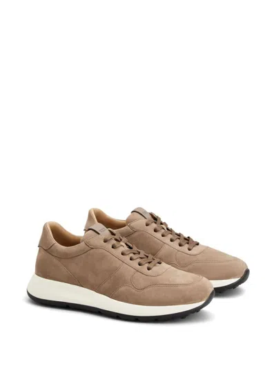 Tod's Suede Rubber Sole Sneakers In Sand