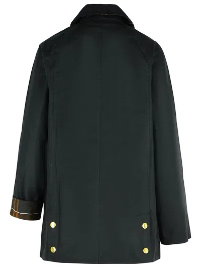Barbour Waxed Cotton Jacket Corduroy Collar In Black