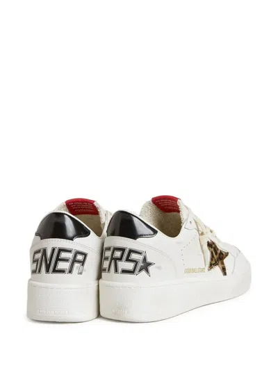 Golden Goose Ball Star Sneakers With Leopard Pony Skin Star And Black Laminated Leather Heel Tab Sho In White