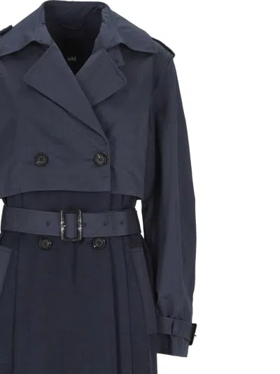 Add Panelled Trench Coat In Blue