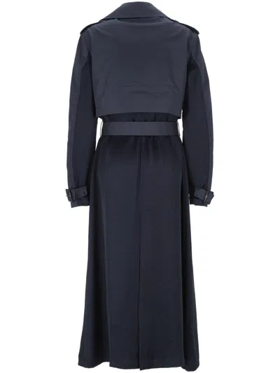 Add Panelled Trench Coat In Blue