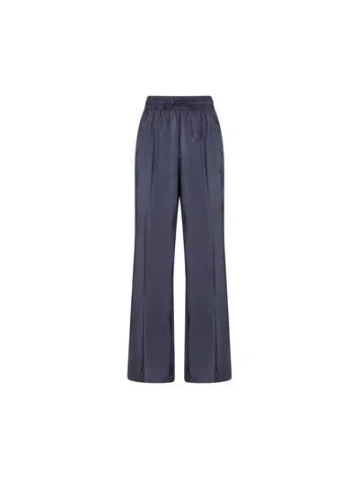 Prada Relaxed-fit Blue Trousers With Elastic Waistband In Blue