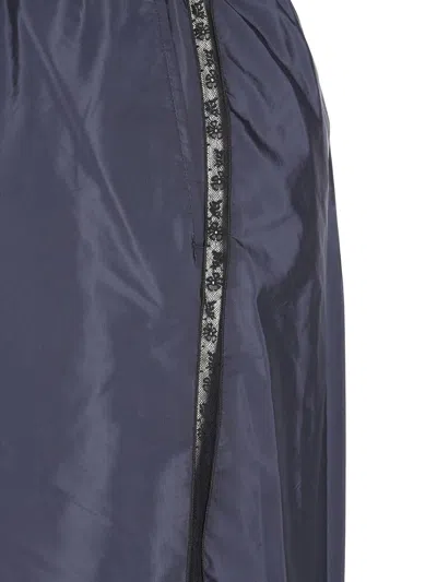 Prada Relaxed-fit Blue Trousers With Elastic Waistband In Blue