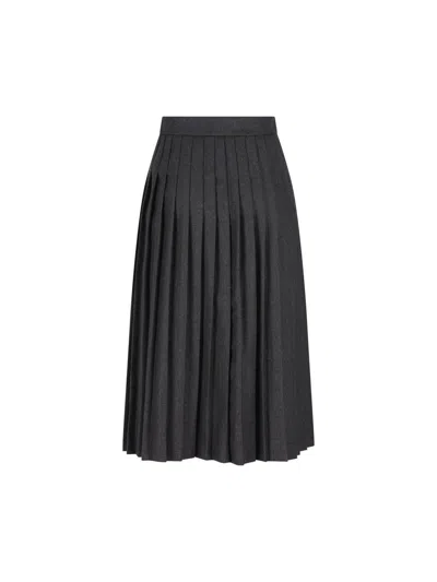 Prada Pleated Midi Skirt In Animal Print