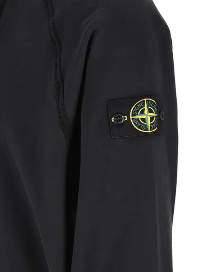 Stone Island Oversized Hoodie With Raglan Sleeves In Black