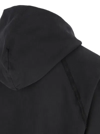 Stone Island Oversized Hoodie With Raglan Sleeves In Black