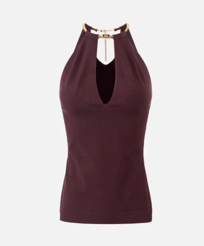 Elisabetta Franchi Top Merlot In Burgundy