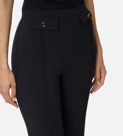 Elisabetta Franchi Double Crepe Trousers In Black