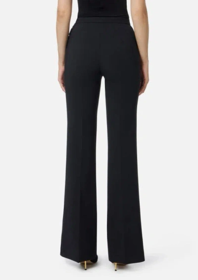 Elisabetta Franchi Double Crepe Trousers In Black