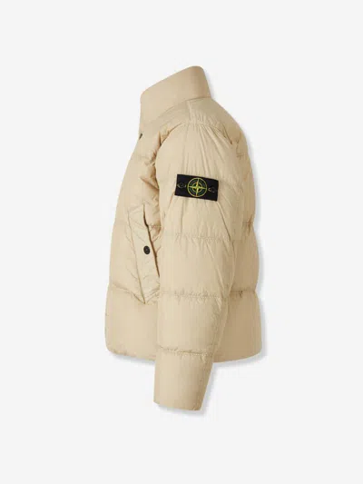 Stone Island Padded Quilted Jacket With High Collar In Multi