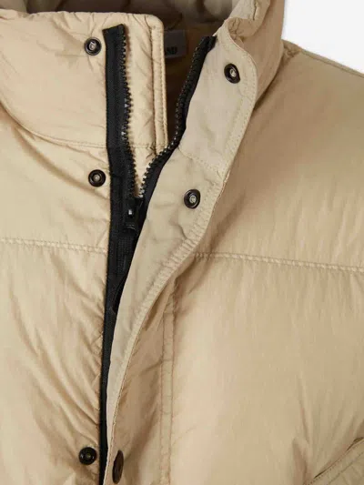 Stone Island Padded Quilted Jacket With High Collar In Multi
