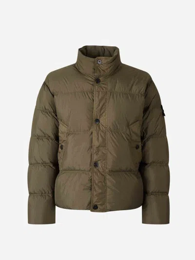 Stone Island Wind-resistant Padded Bomber Jacket In Green