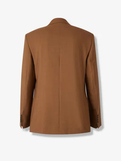 Ami Alexandre Mattiussi Ami Double-breasted Light Wool Twill Blazer In Brown