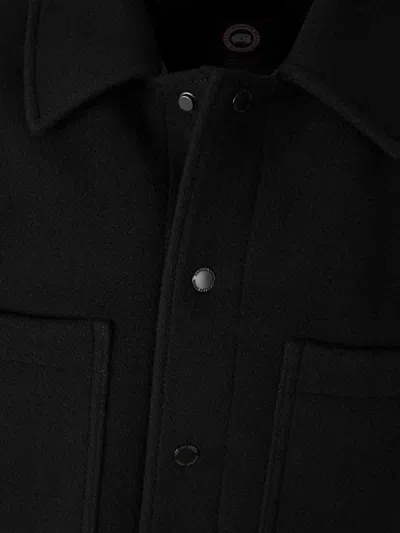 Canada Goose Balas Button-fastening Patch-pocket Overshirt In Black
