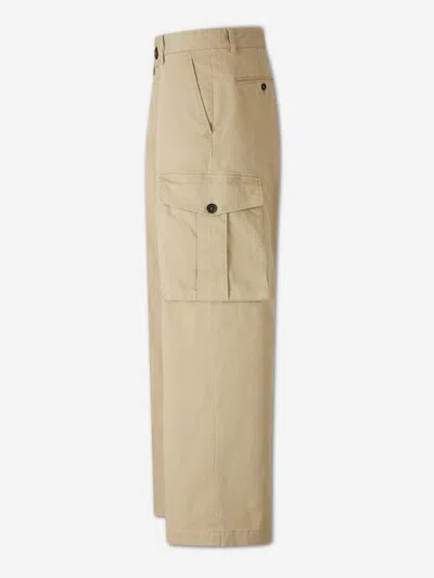 Dsquared2 Wide Cargo Trousers In Neutral