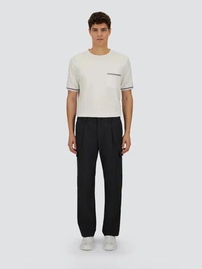 Herno Anthracite Trousers With Cargo Pockets And Belt Loops In Black