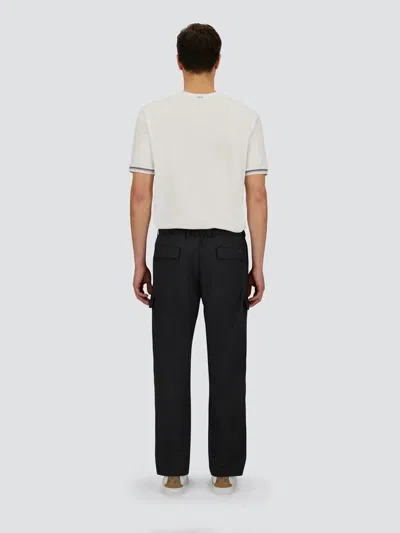 Herno Anthracite Trousers With Cargo Pockets And Belt Loops In Black
