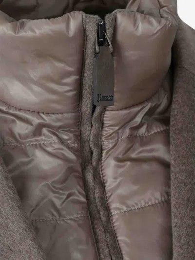 Herno Coat With Inner Vest In Brown
