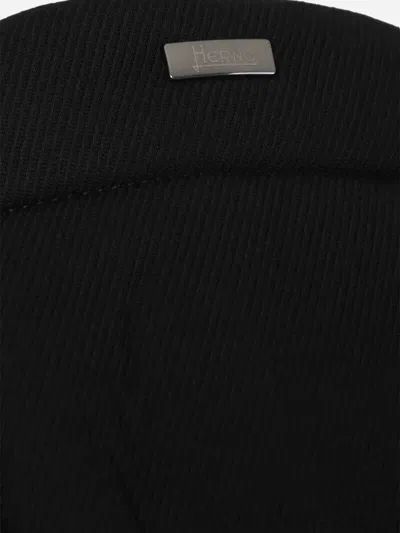 Herno Long Scuba Jacket With Hood And Side Zip Pockets In Black