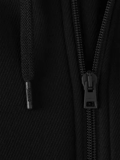 Herno Long Scuba Jacket With Hood And Side Zip Pockets In Black