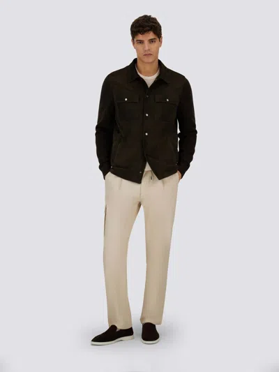 Herno Resort Shacket In Cotton Cashmere Knit In Brown