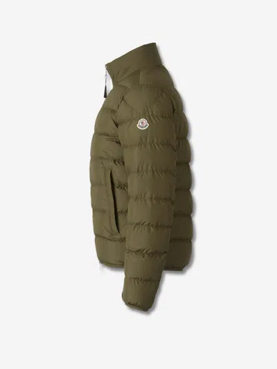 Moncler Men Baudinet Down Jacket With Logo Patch In Green