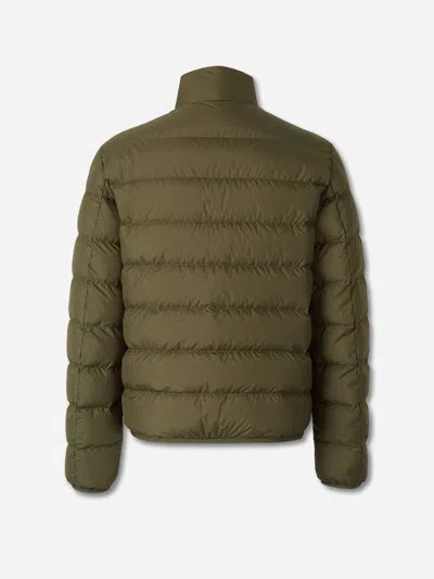 Moncler Men Baudinet Down Jacket With Logo Patch In Green