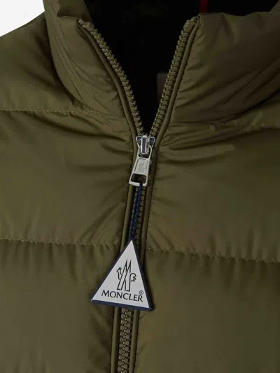 Moncler Men Baudinet Down Jacket With Logo Patch In Green