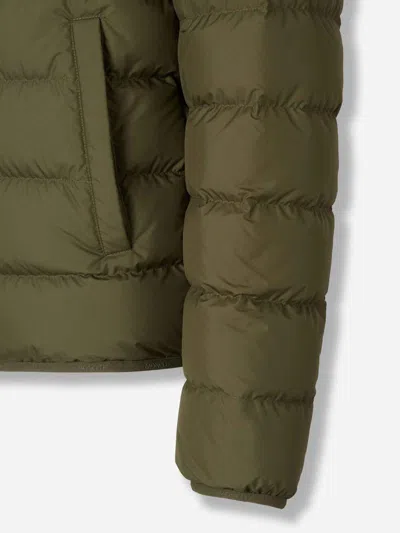 Moncler Men Baudinet Down Jacket With Logo Patch In Green
