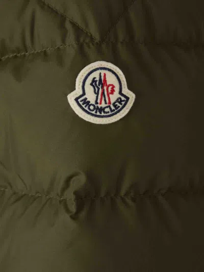 Moncler Men Baudinet Down Jacket With Logo Patch In Green