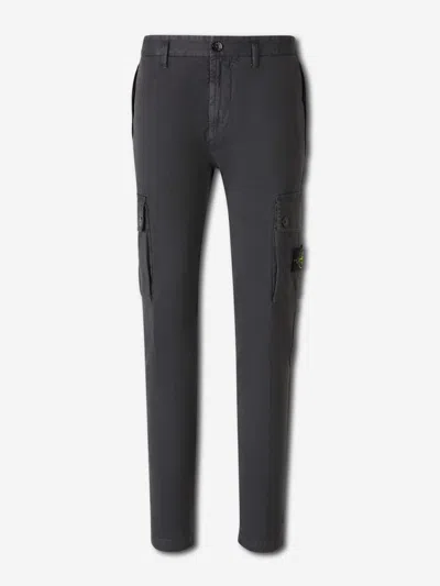 Stone Island Compass Label Trousers In Gray