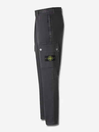 Stone Island Compass Label Trousers In Gray