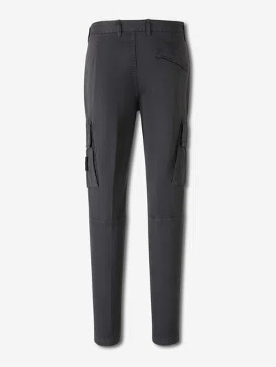 Stone Island Compass Label Trousers In Gray