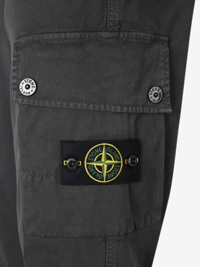 Stone Island Compass Label Trousers In Gray