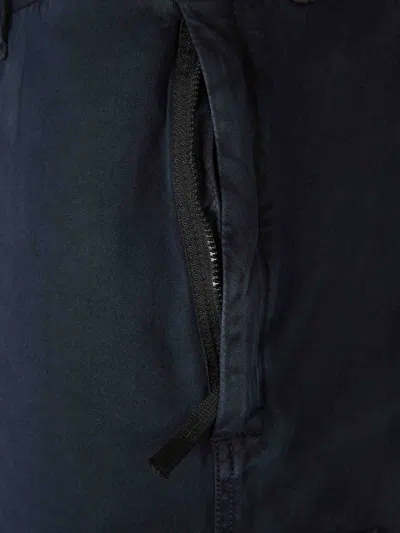 Stone Island Cotton Trousers With Logo In Blue