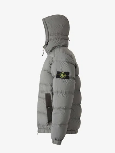 Stone Island Padded Puffer Jacket With High Collar In Green