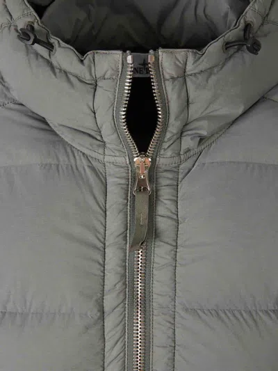 Stone Island Padded Puffer Jacket With High Collar In Green