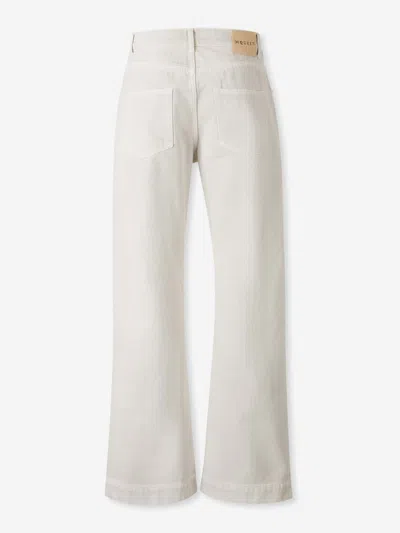 Alexander Mcqueen Wide Straight Jeans In Neutral