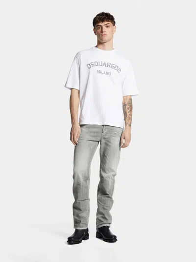 Dsquared2 Relaxed Fit Distressed Denim Jeans In Gray