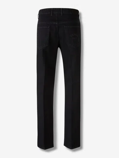 Givenchy Straight-leg Cotton Blend Trousers With Subtle Branding In Black