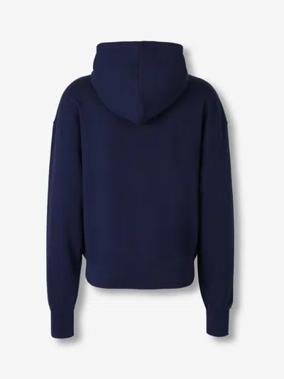 Alexander Mcqueen Full-zip Hooded Sweatshirt With Embroidered Detailing In Blue