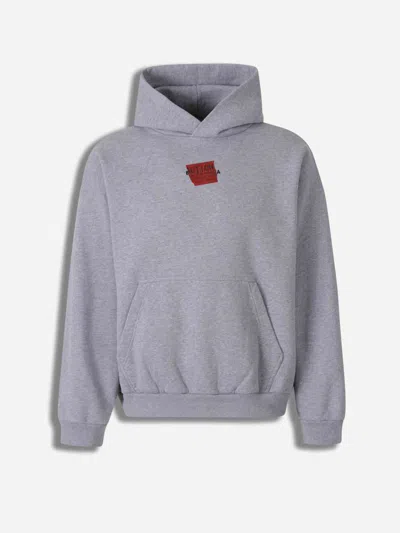 Balenciaga Light Grey Cotton Sweatshirt With Print In Gray