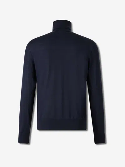Dsquared2 Wool Turtleneck Sweater Sweaters And Cardigans Black In Blue