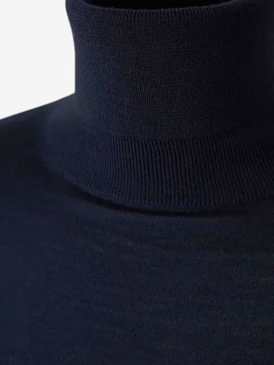 Dsquared2 Wool Turtleneck Sweater Sweaters And Cardigans Black In Blue
