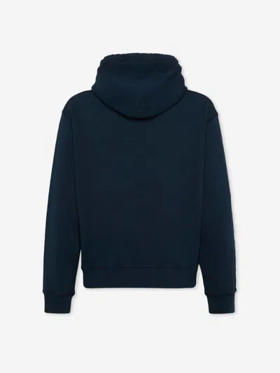 Dsquared2 Black Hoodie With Drawstring Hood In Blue